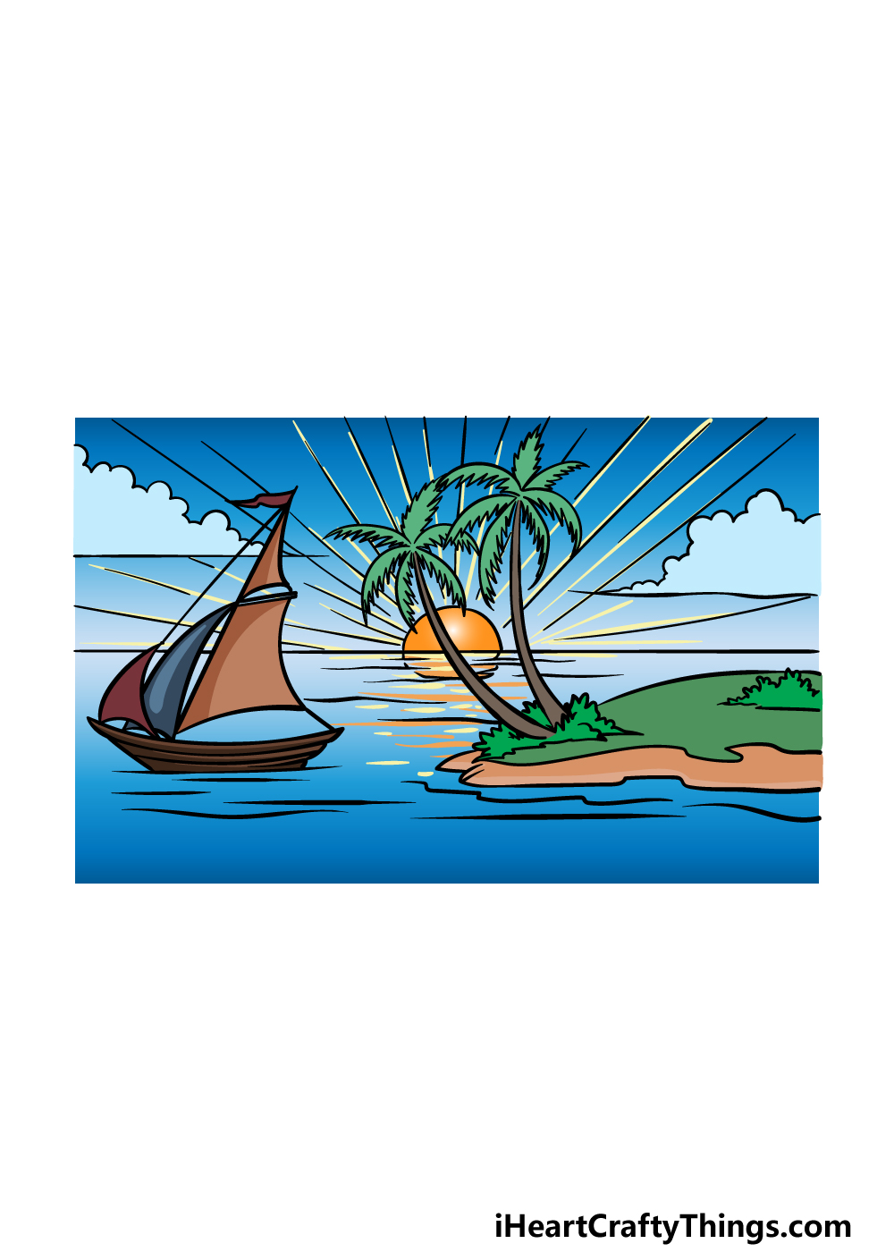 drawing a sunrise step 6