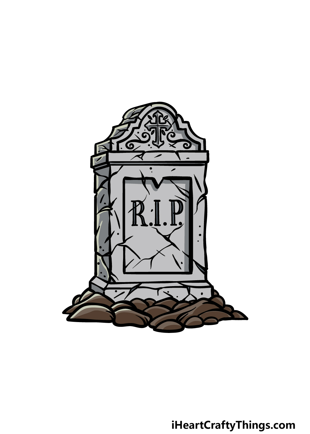 drawing a tombstone step 6