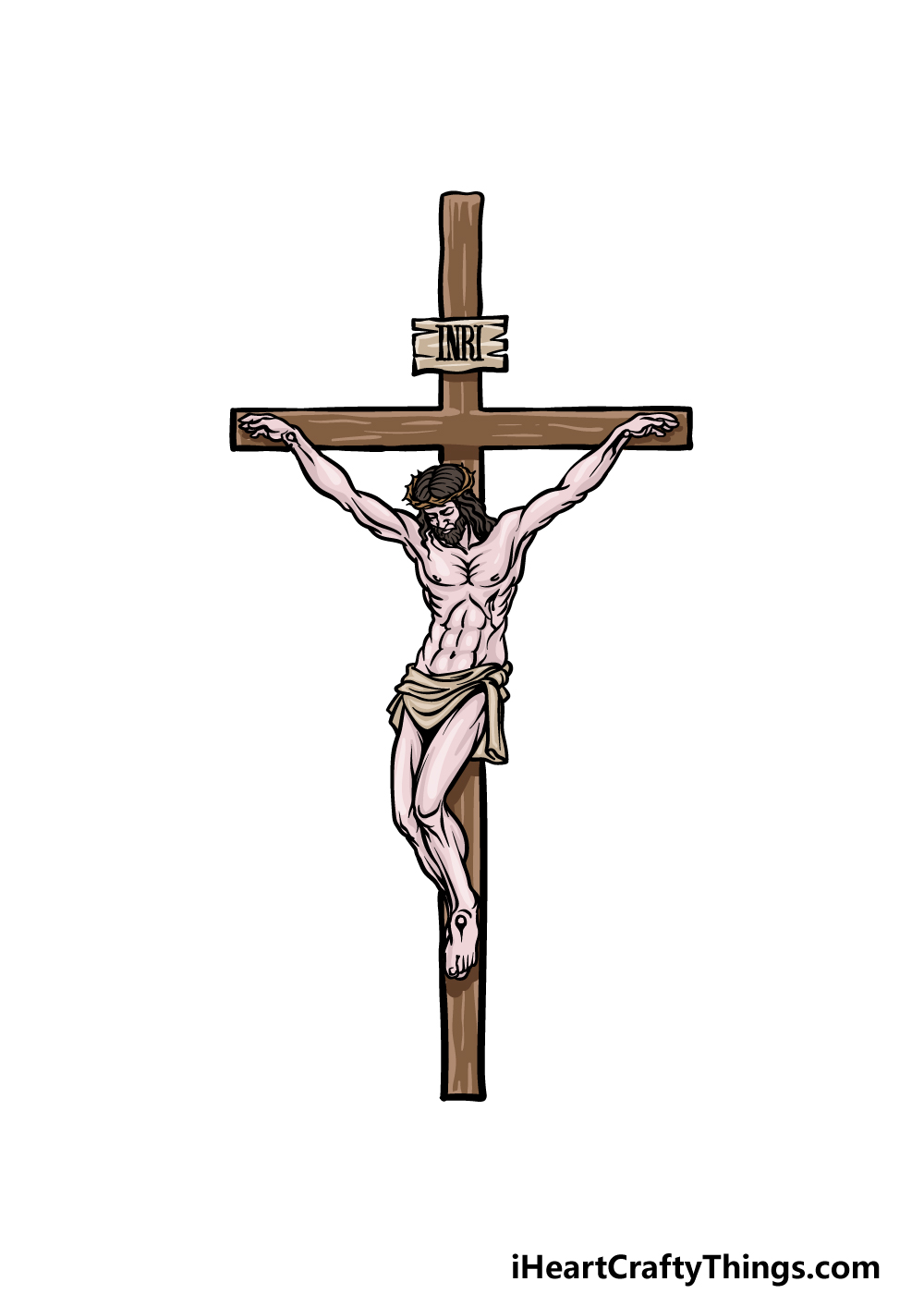 drawing Jesus on The Cross step 6