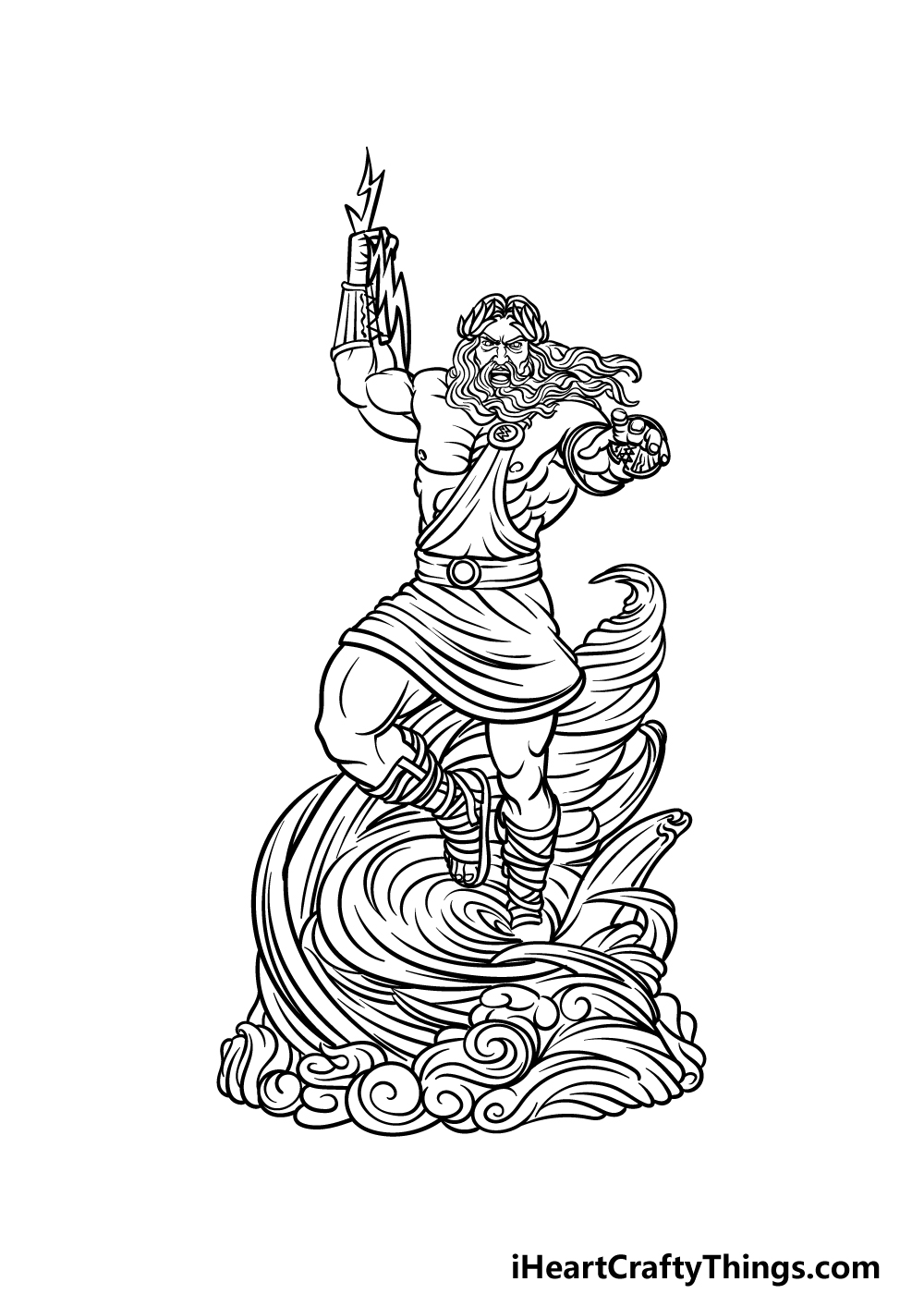 drawing Zeus step 6