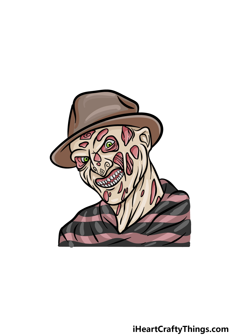 Drawing Freddy Krueger step 6