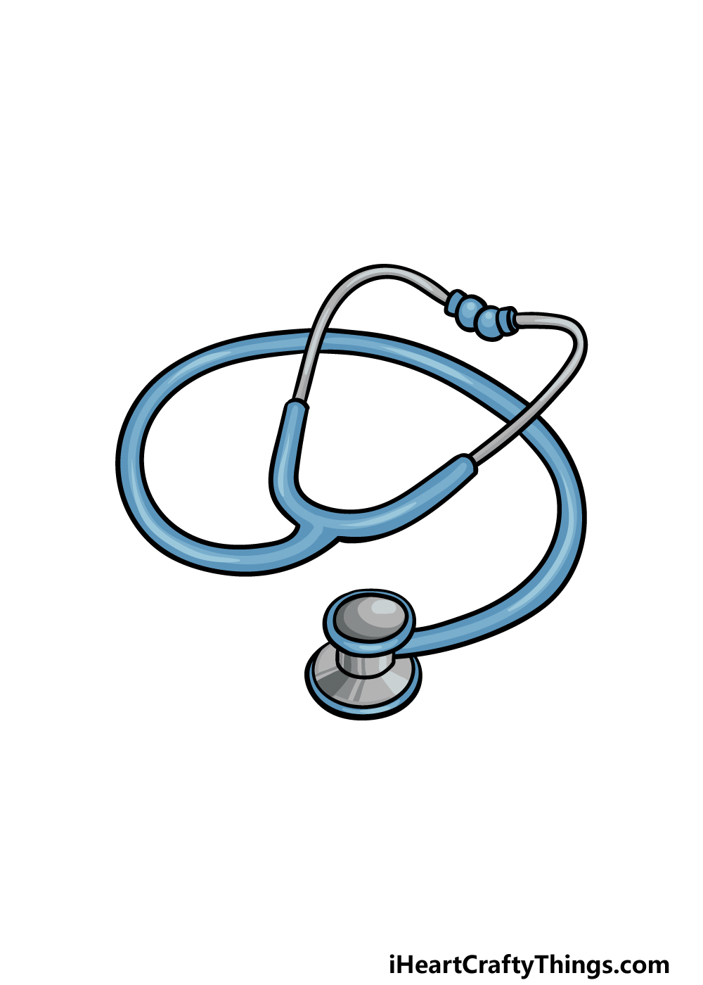 drawing stethoscope step 6