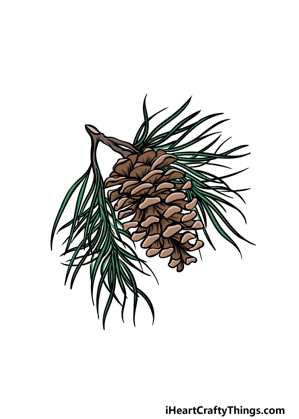 drawing pine cone step 6