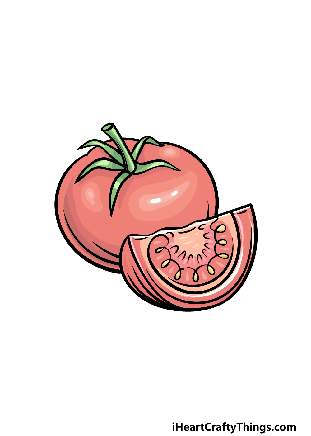 drawing a tomato step 6
