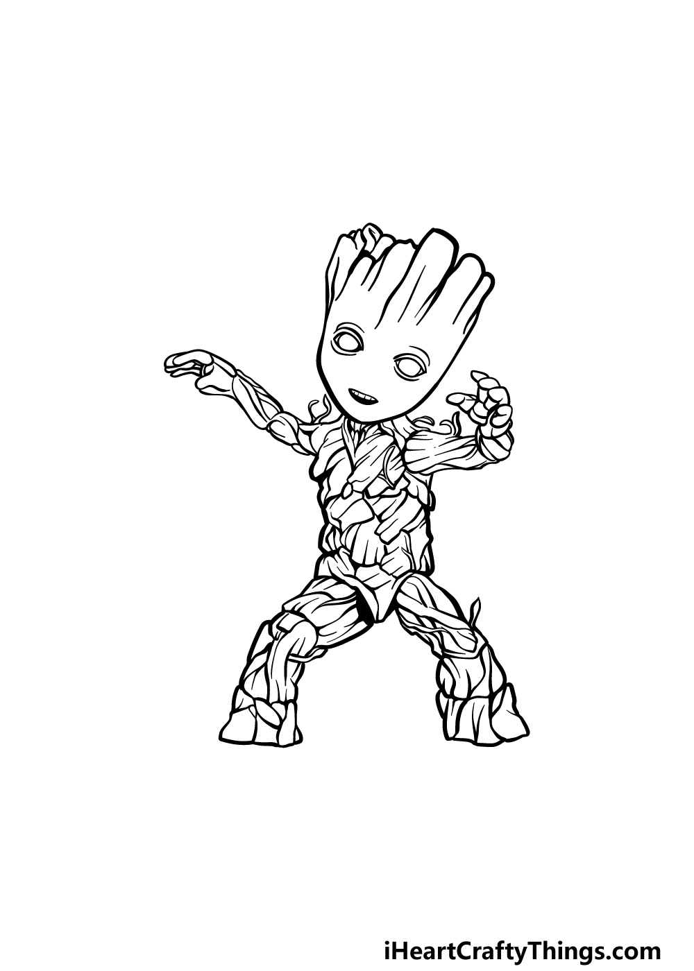 drawing Baby Groot step 6