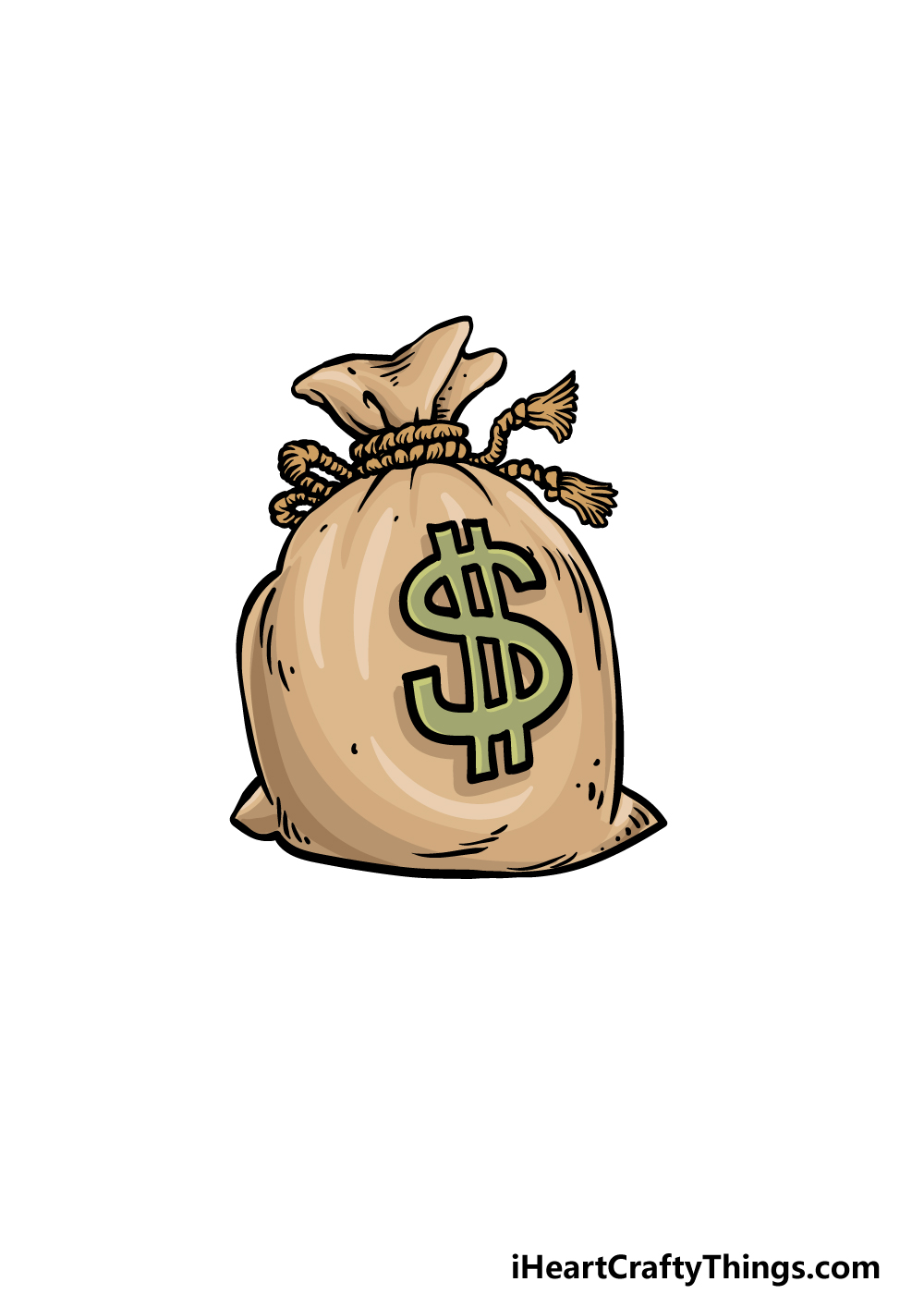 drawing a money bag step 6
