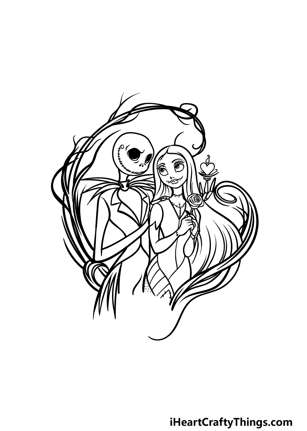 drawing Jack and Sally step 6