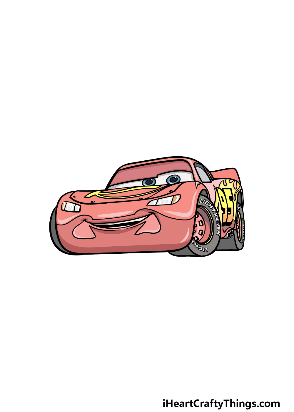 drawing Lightning McQueen step 6