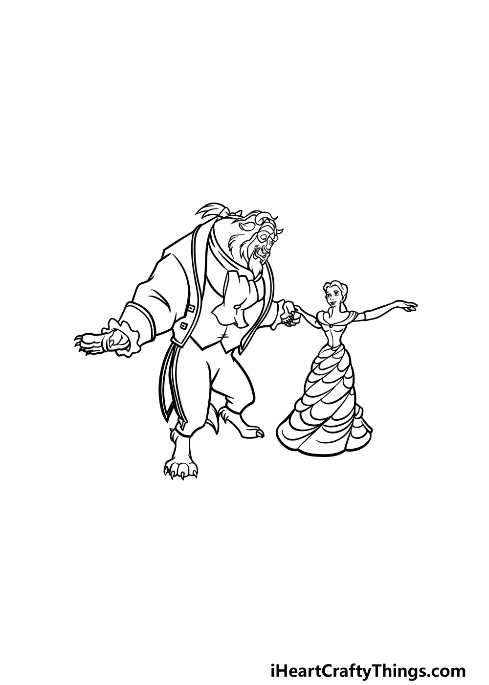 drawing Beauty and the Beast step 6
