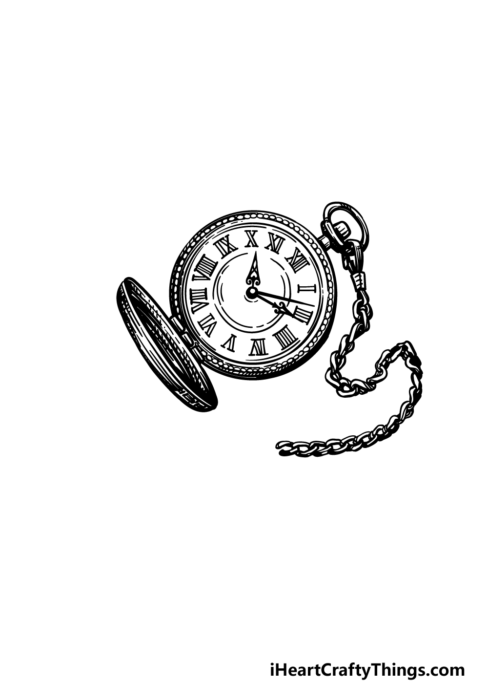 drawing a pocket watch step 6