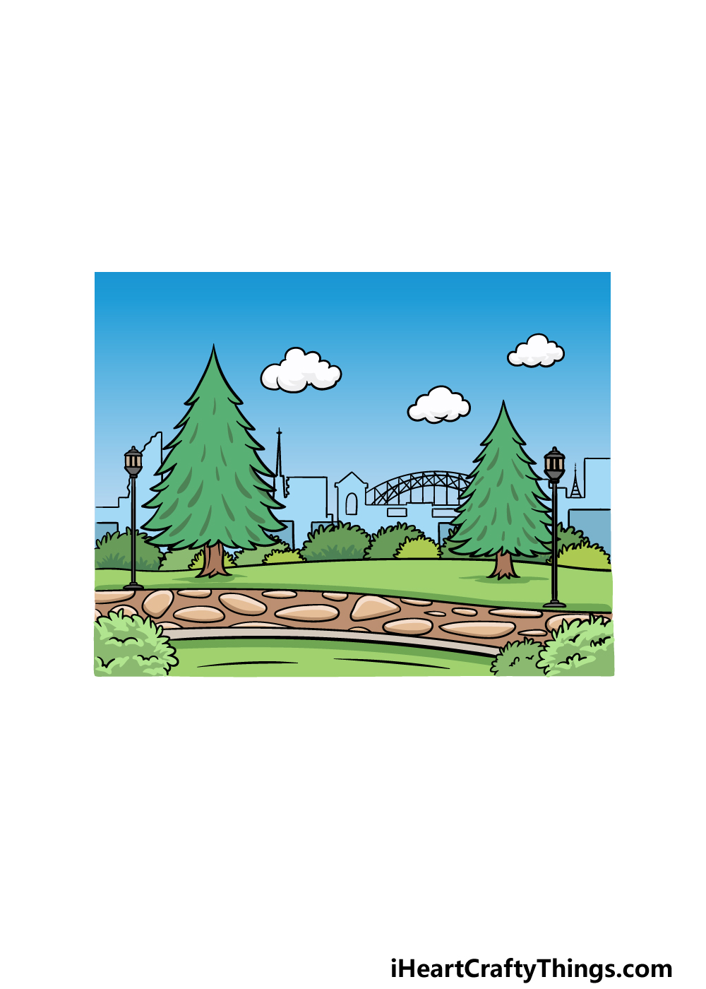 drawing a park step 6