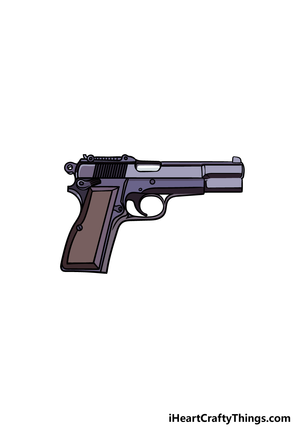 drawing a pistol step 6