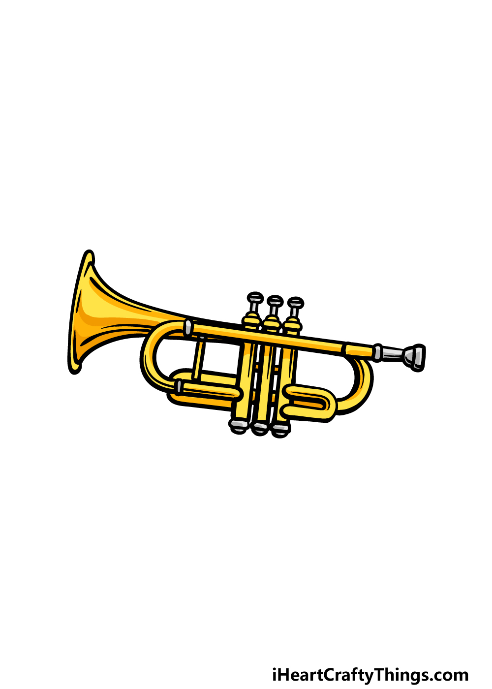 drawing a trumpet step 6