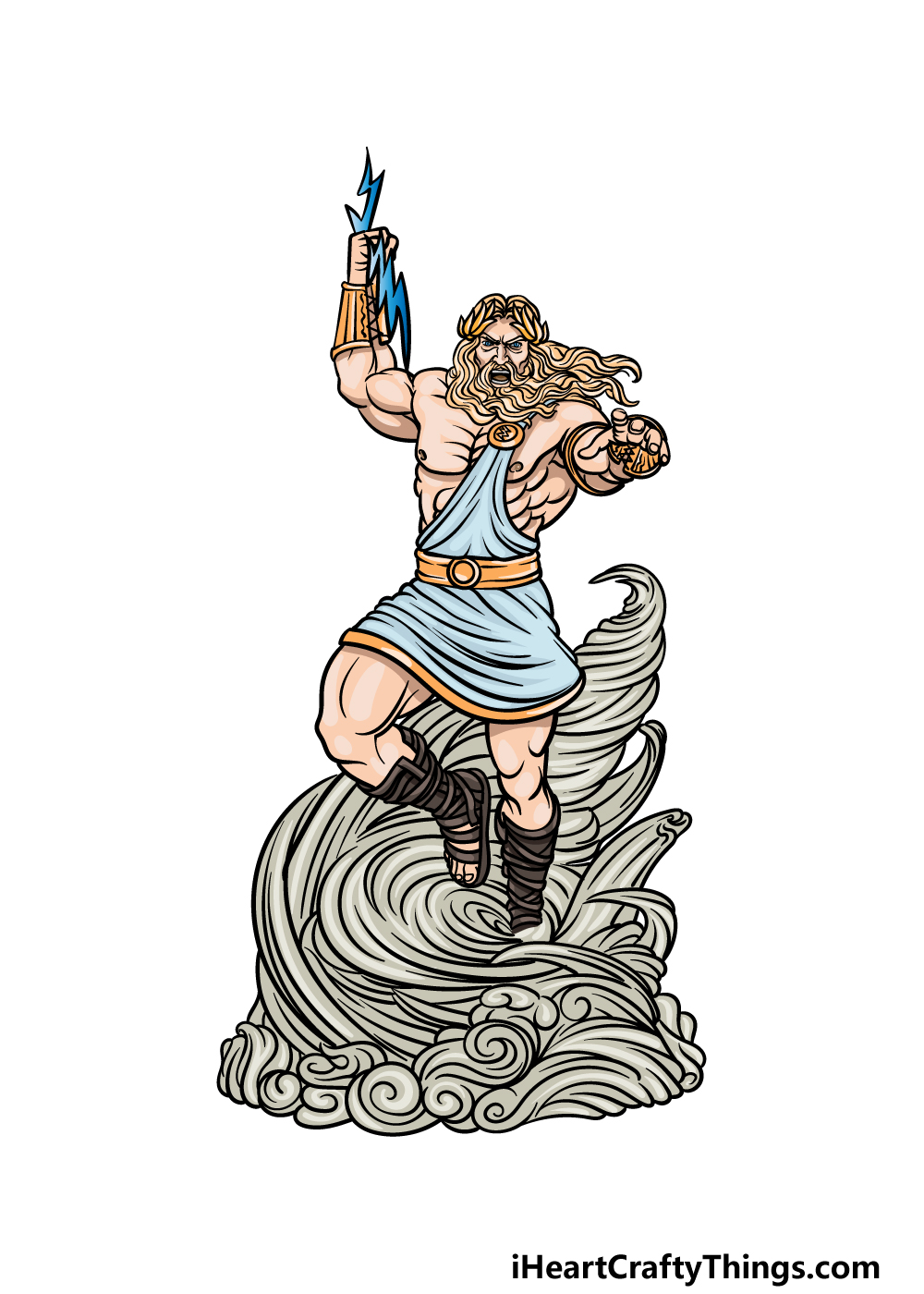 drawing Zeus step 7