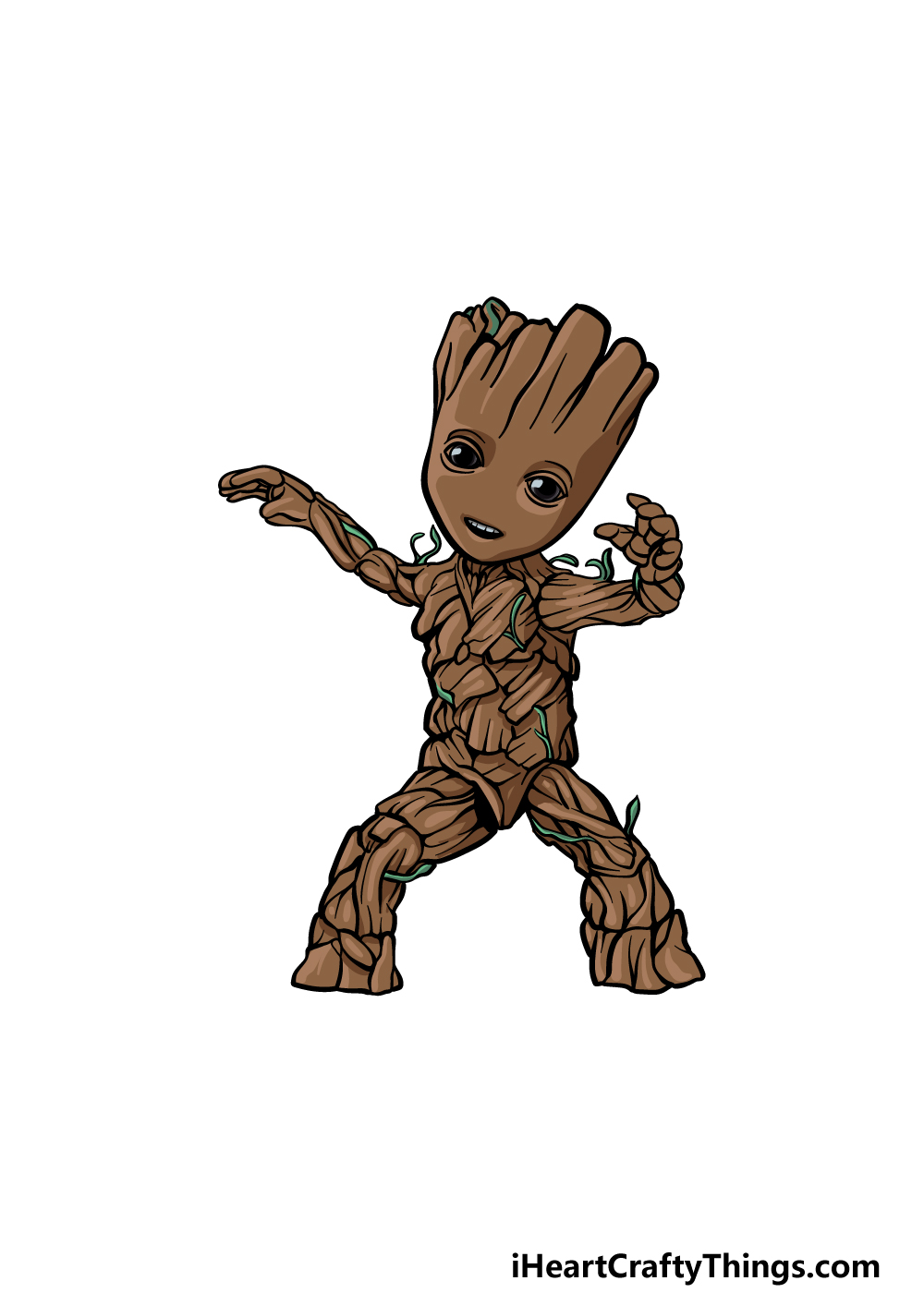 drawing Baby Groot step 7
