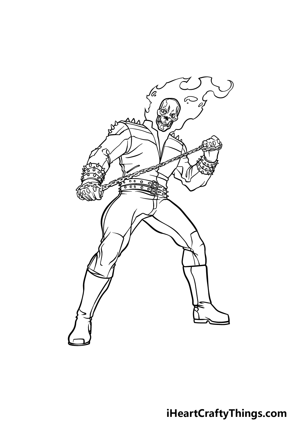 drawing Ghost Rider step 7