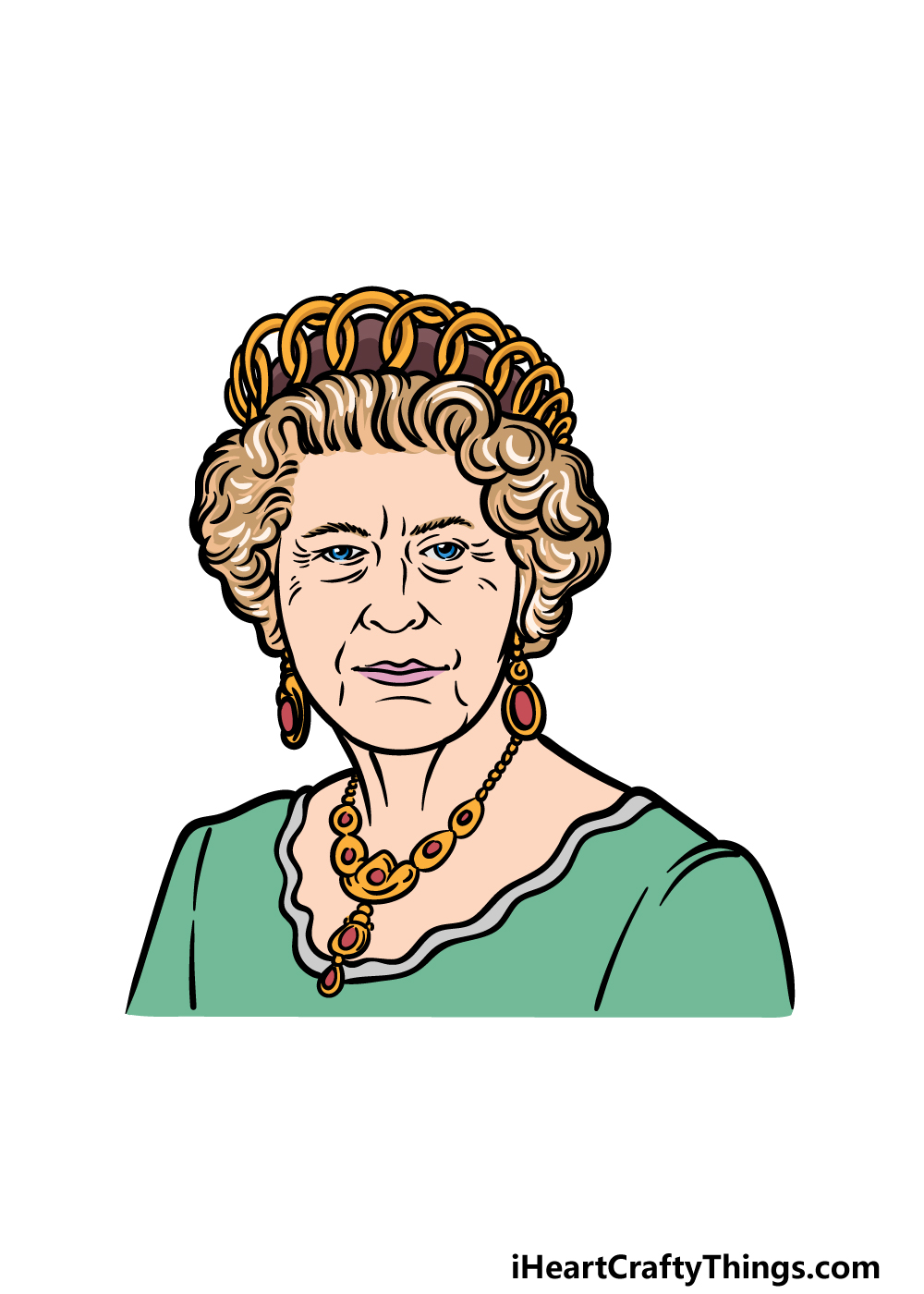 drawing the Queen step 8