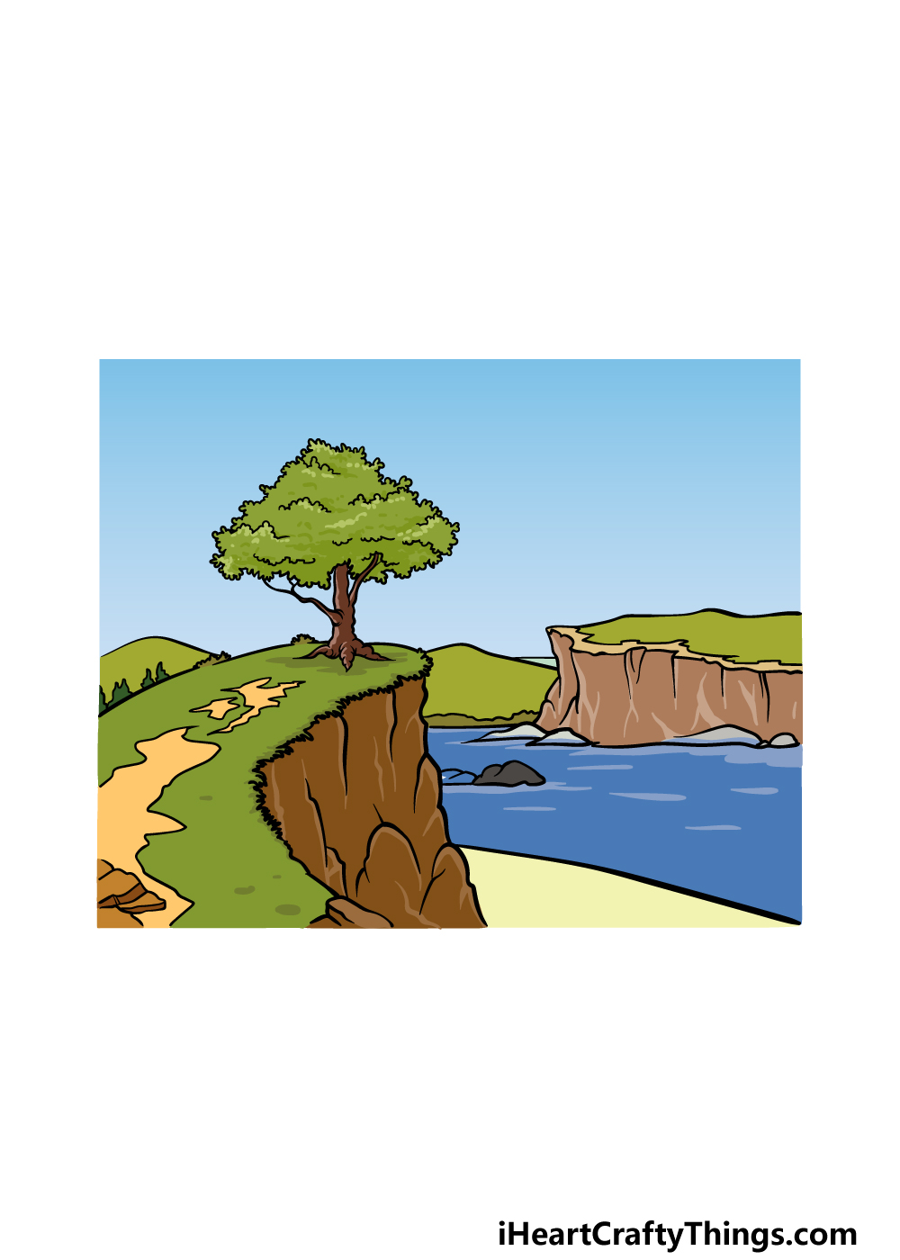 drawing a cliff step 8