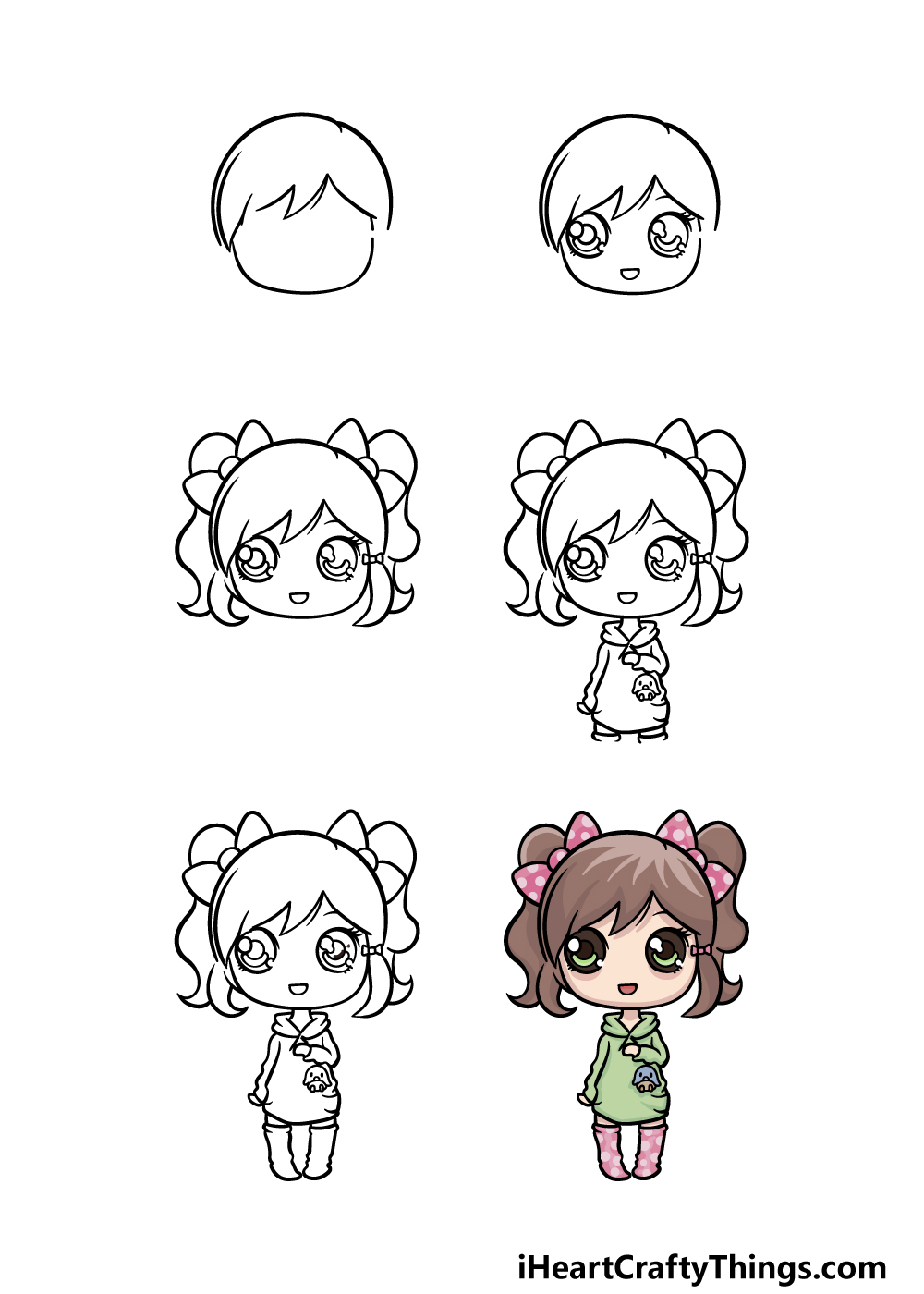 how to draw a doll in 6 steps