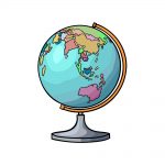 how to draw a globe image