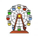 how to draw Ferris Wheel image
