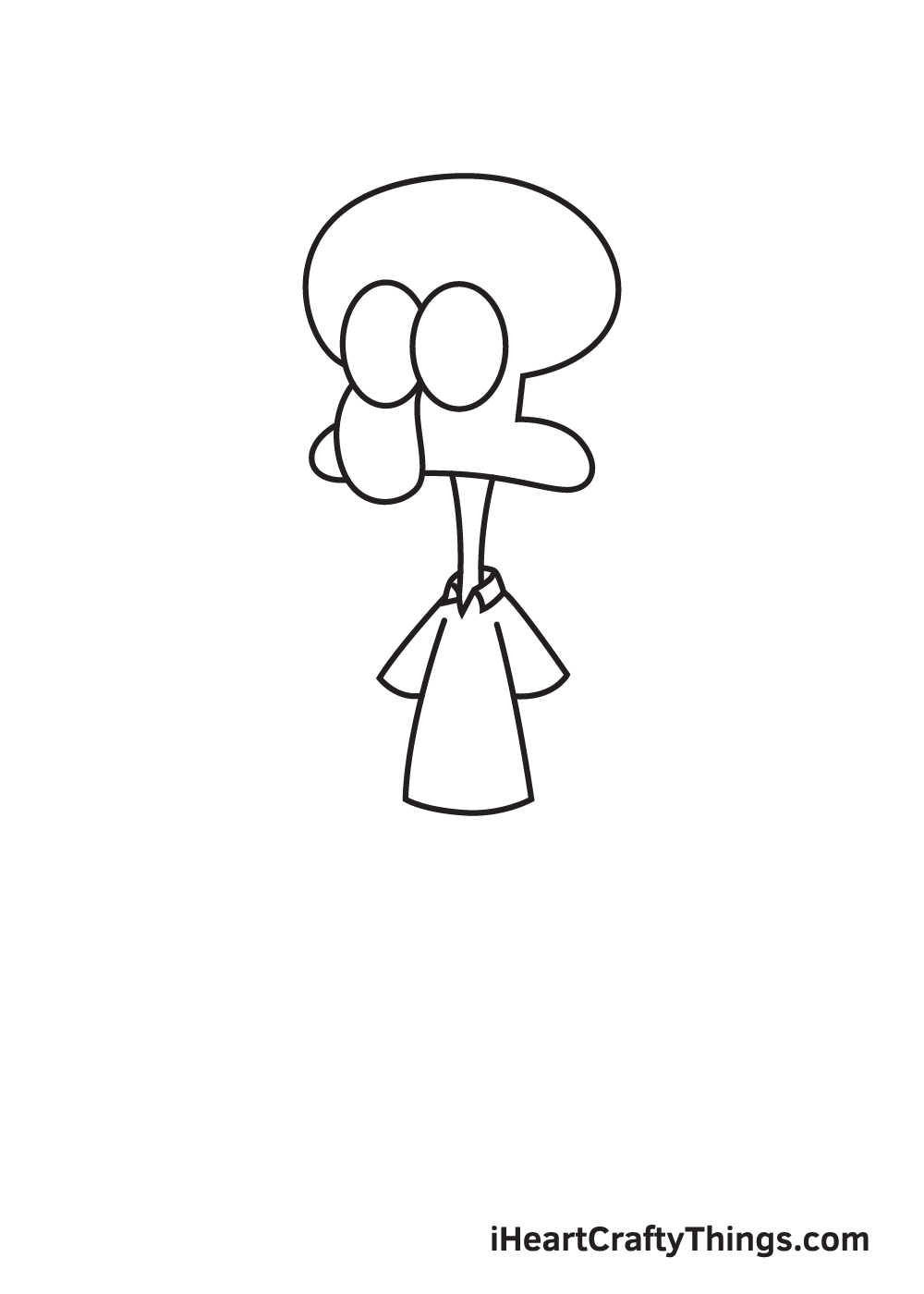 drawing Squidward step 4