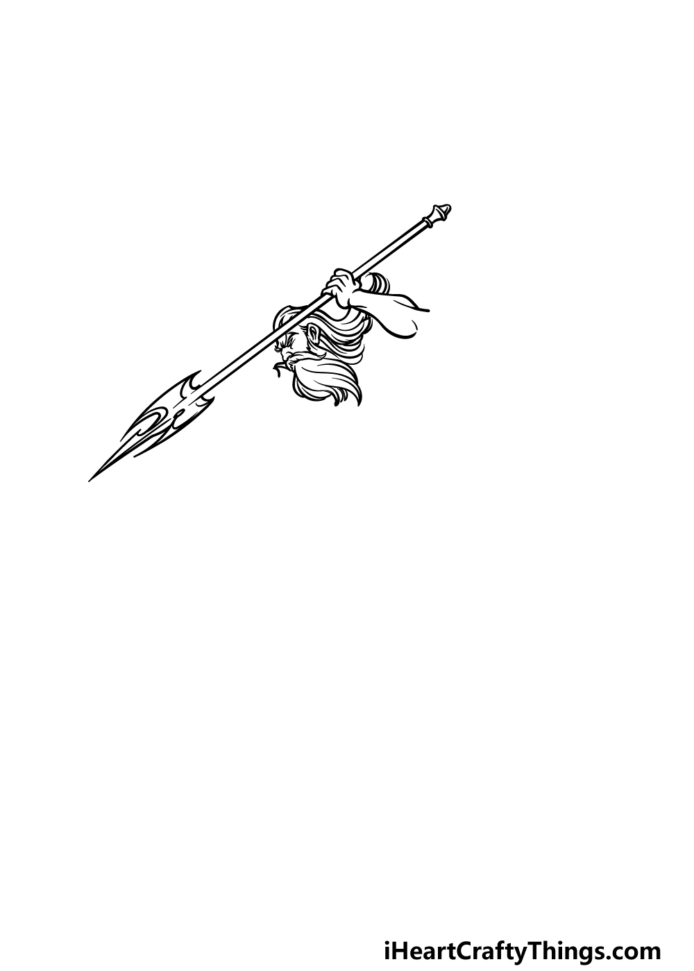 how to draw Poseidon step 1