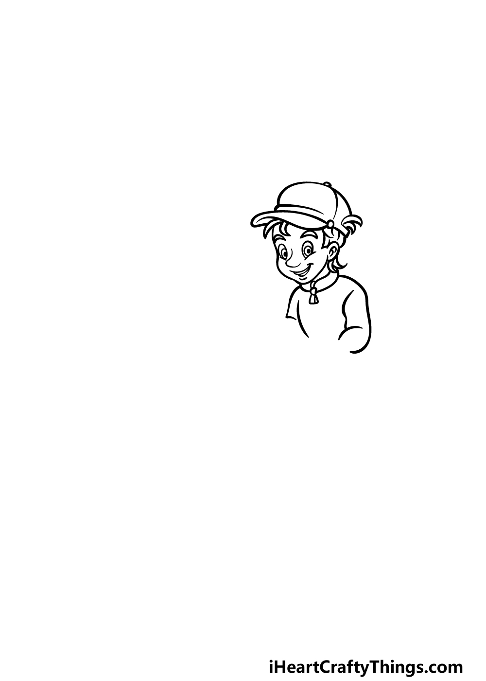 how to draw fishing step 1