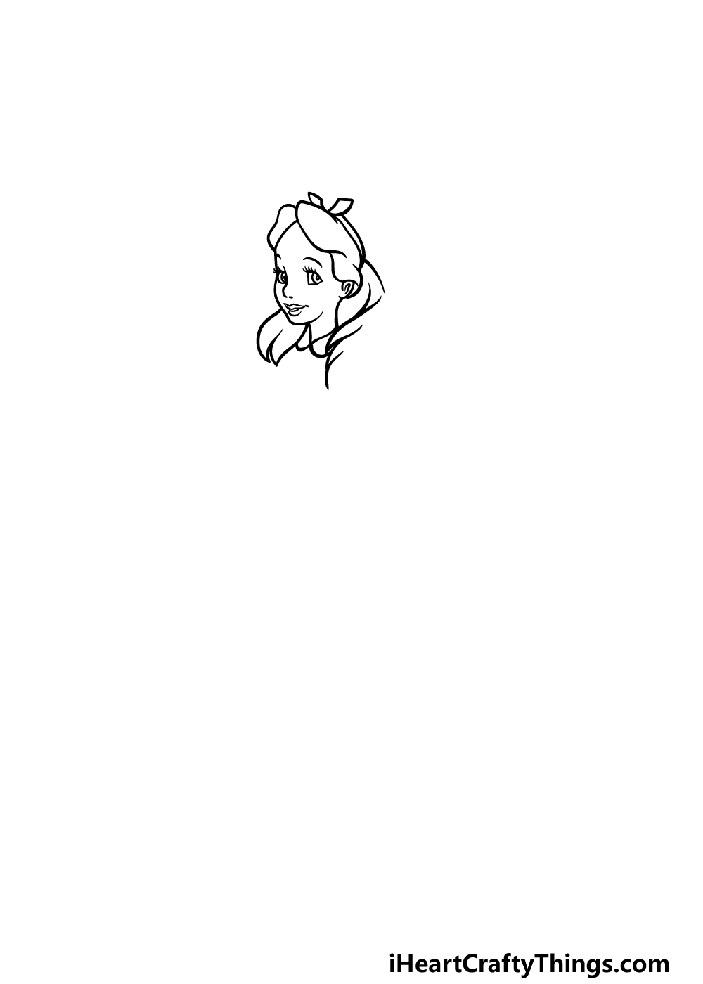 how to draw Alice in Wonderland step 1