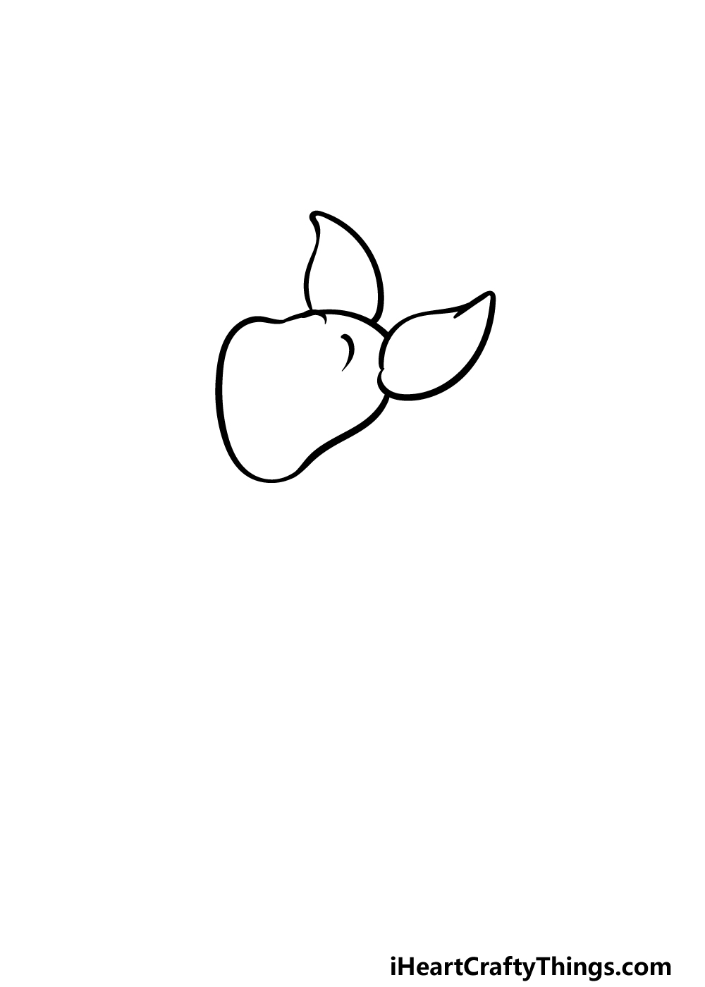 how to draw Piglet step 1