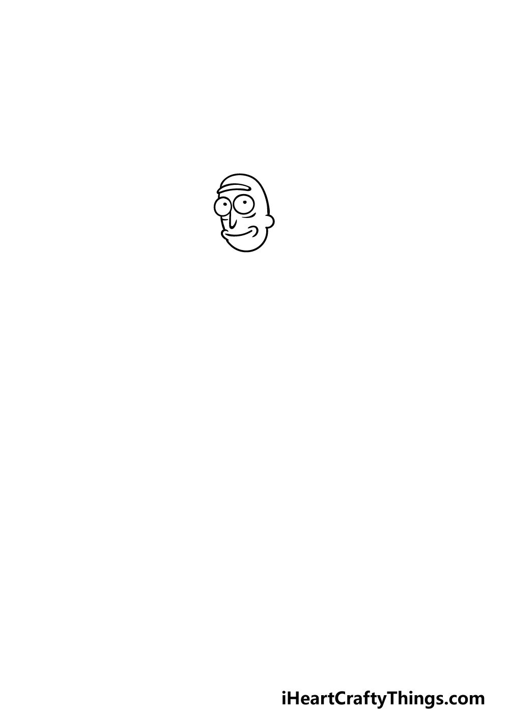 how to draw Rick step 1