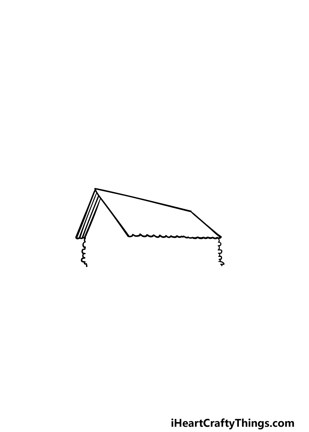 how to draw a cabin step 1