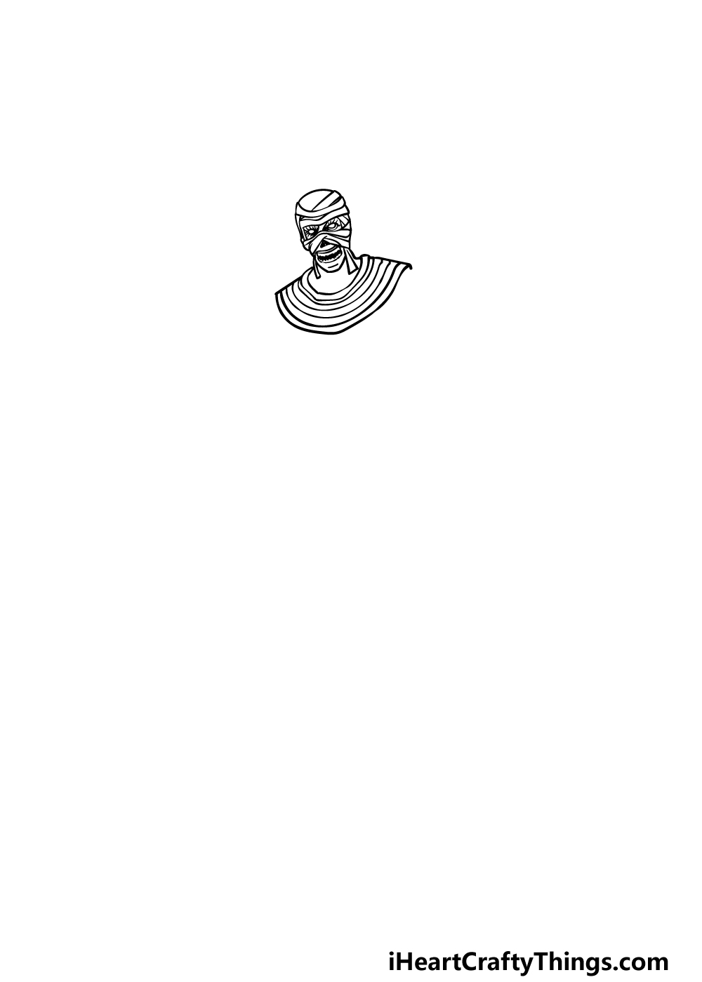 how to draw a Mummy step 1