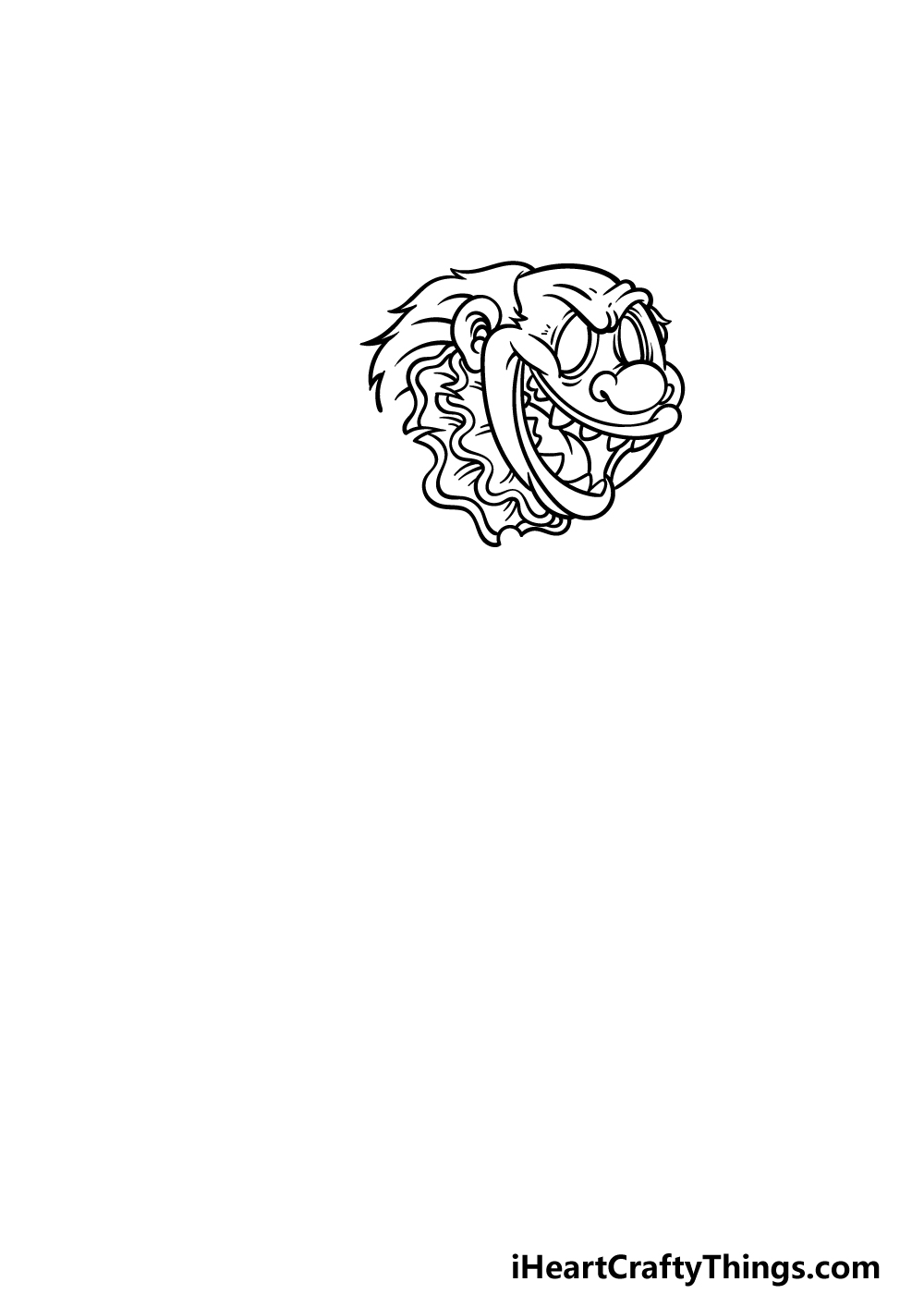 drawing a scary clown step 2