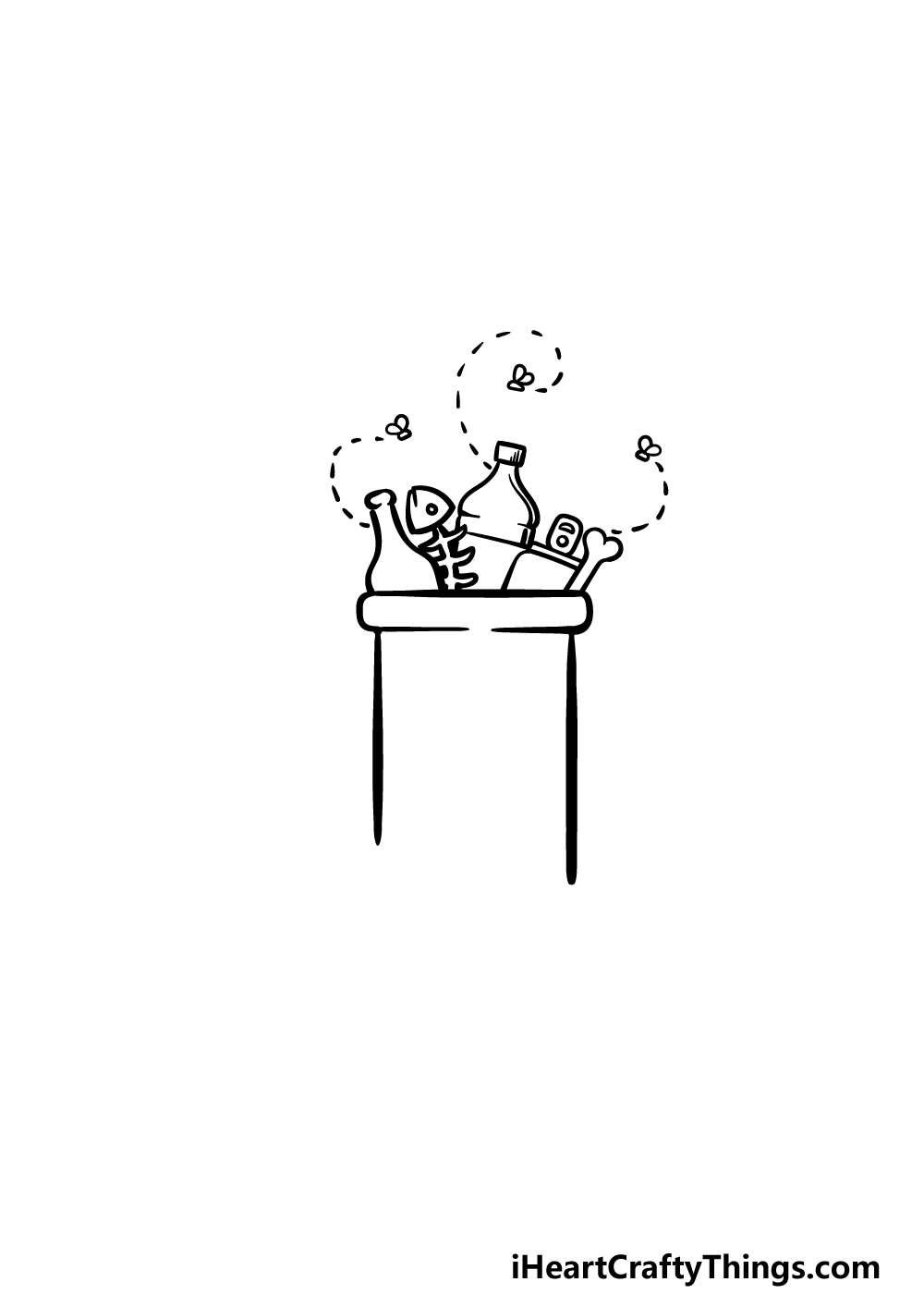 how to draw trash step 2