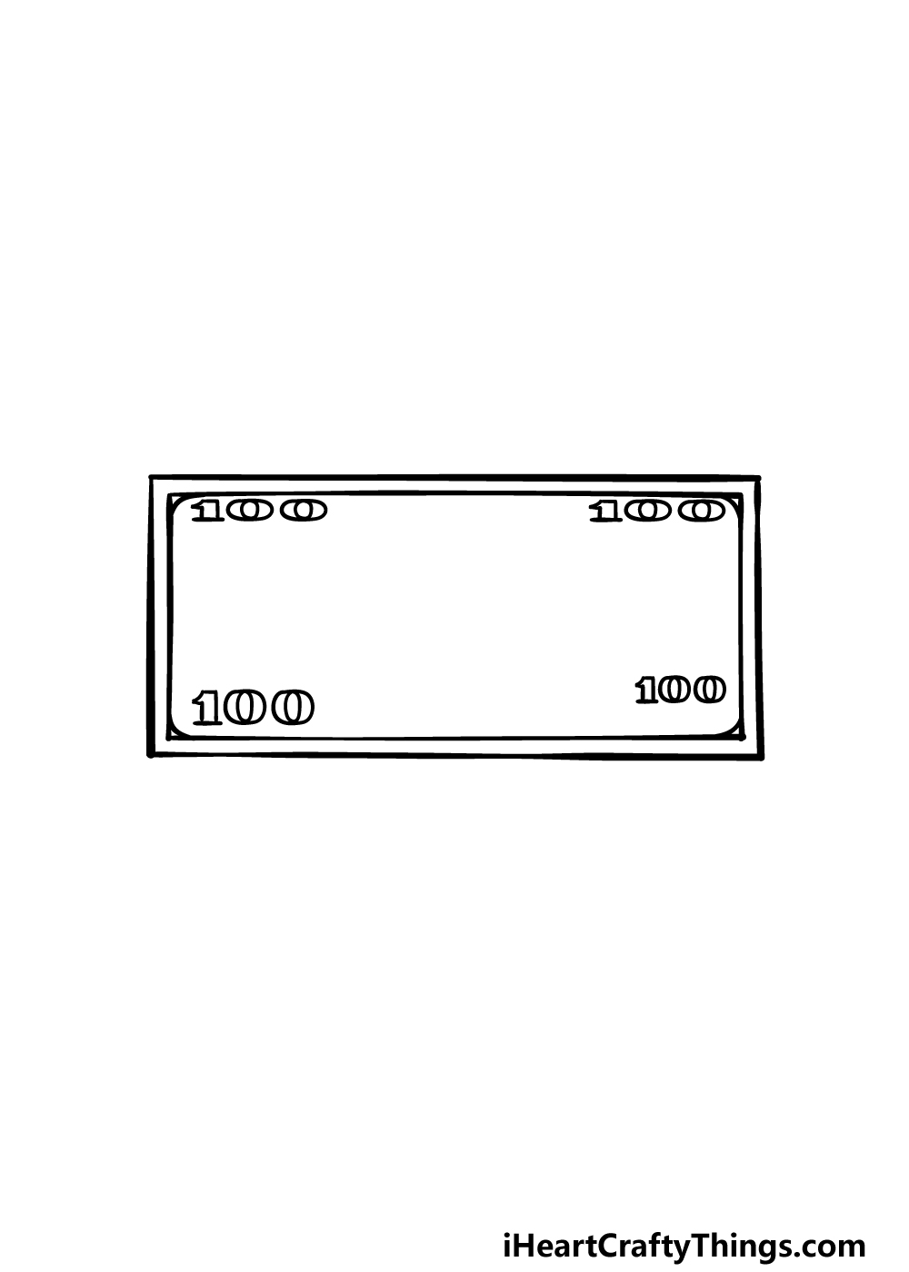 how to draw a Dollar Bill step 2