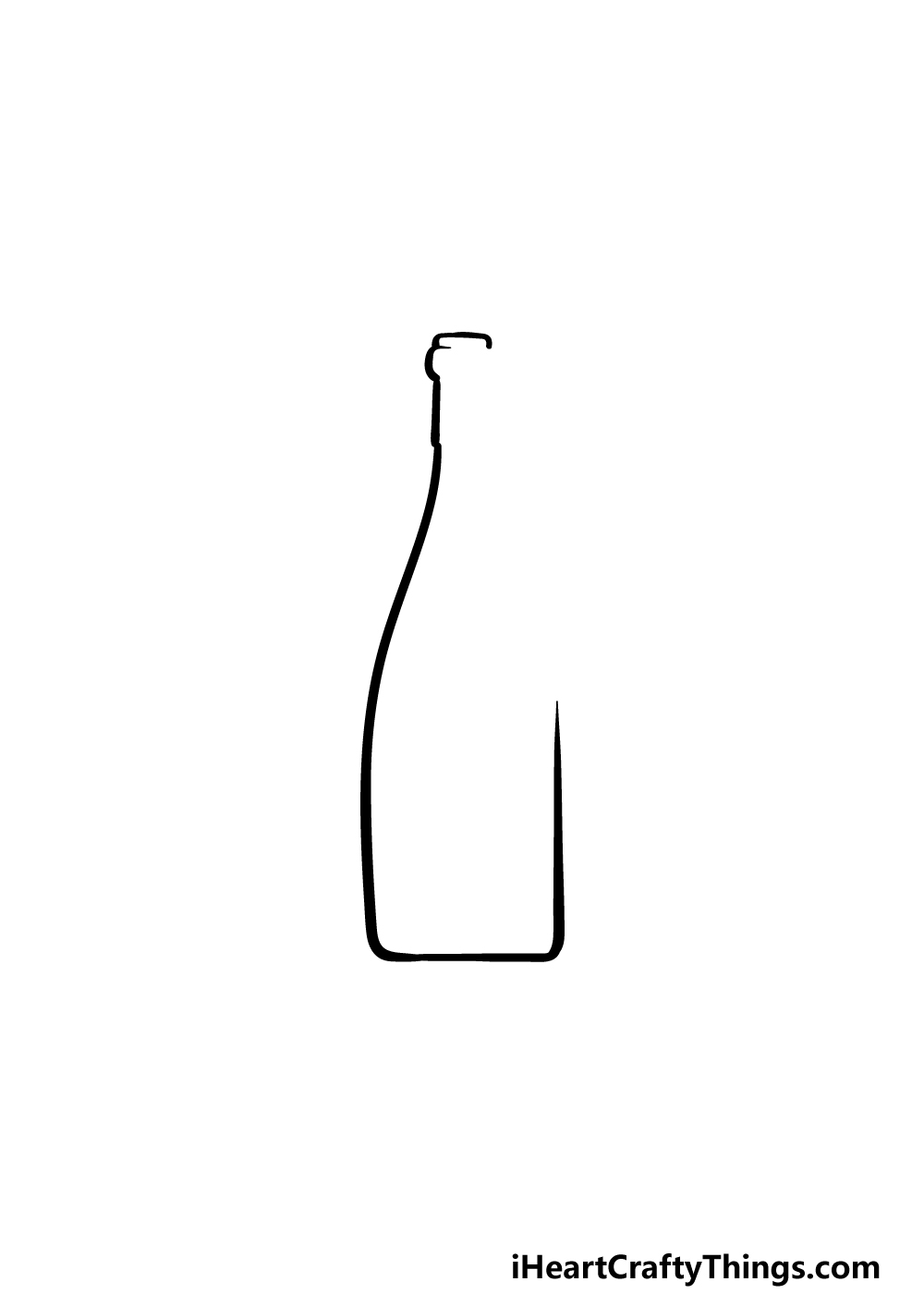 how to draw a wine bottle step 2