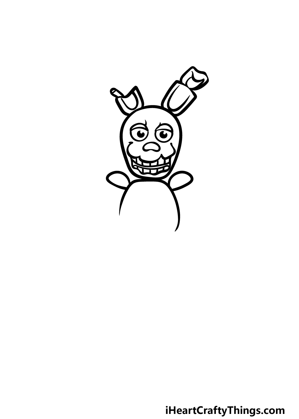 how to draw Springtrap step 2