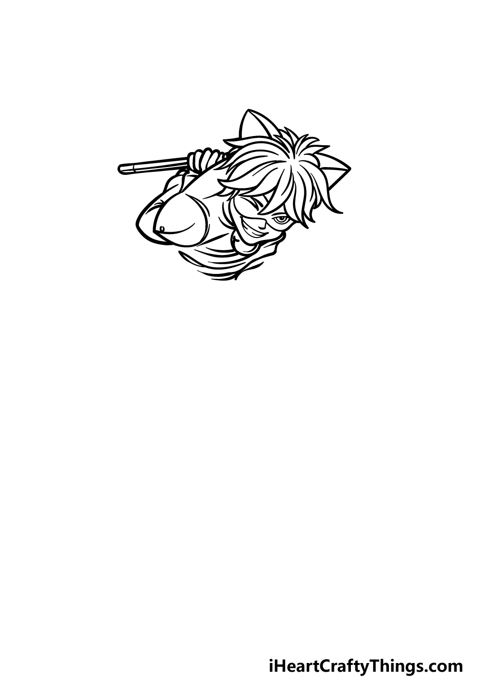 how to draw Cat Noir step 2