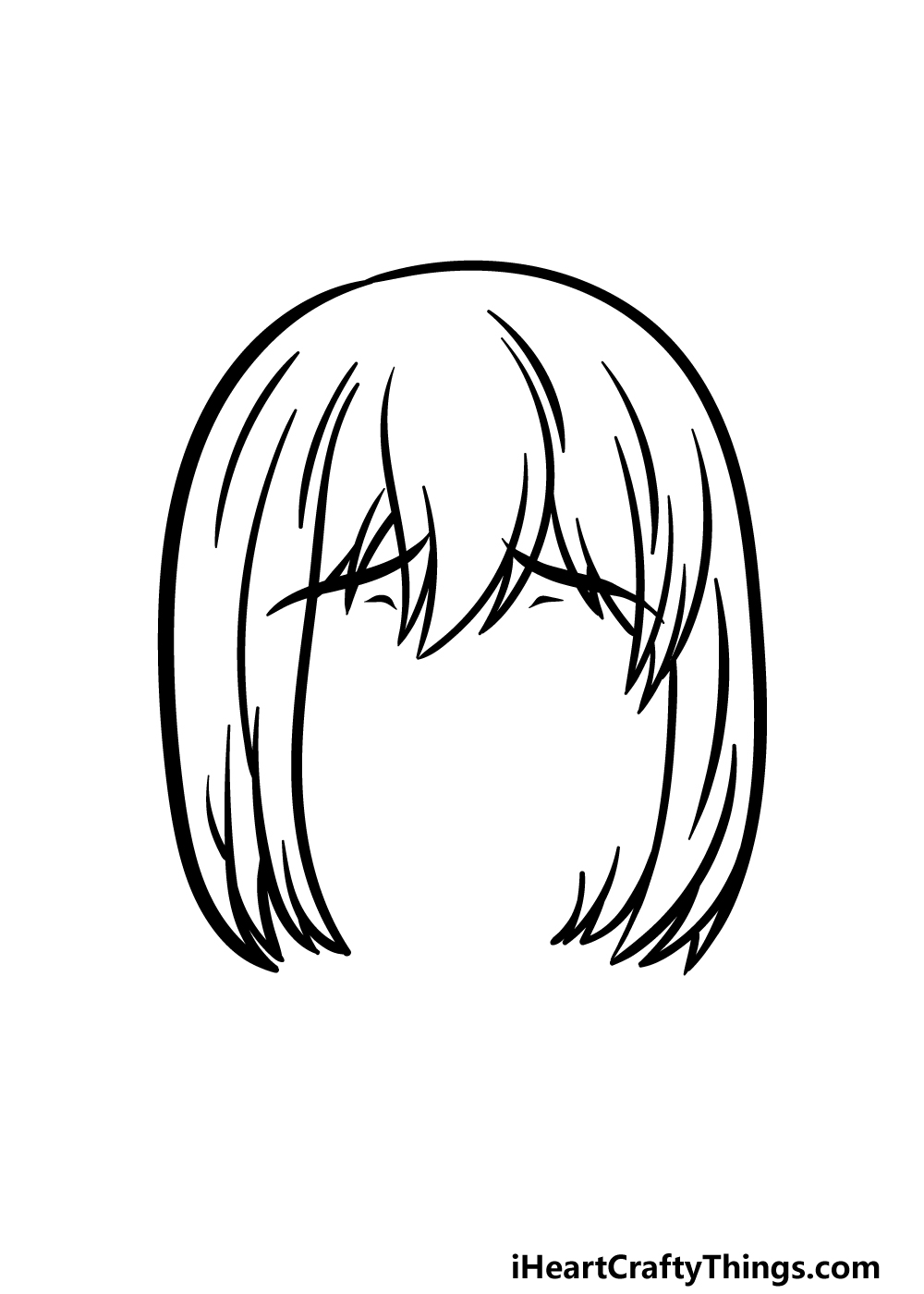 how to draw a sad anime step 2