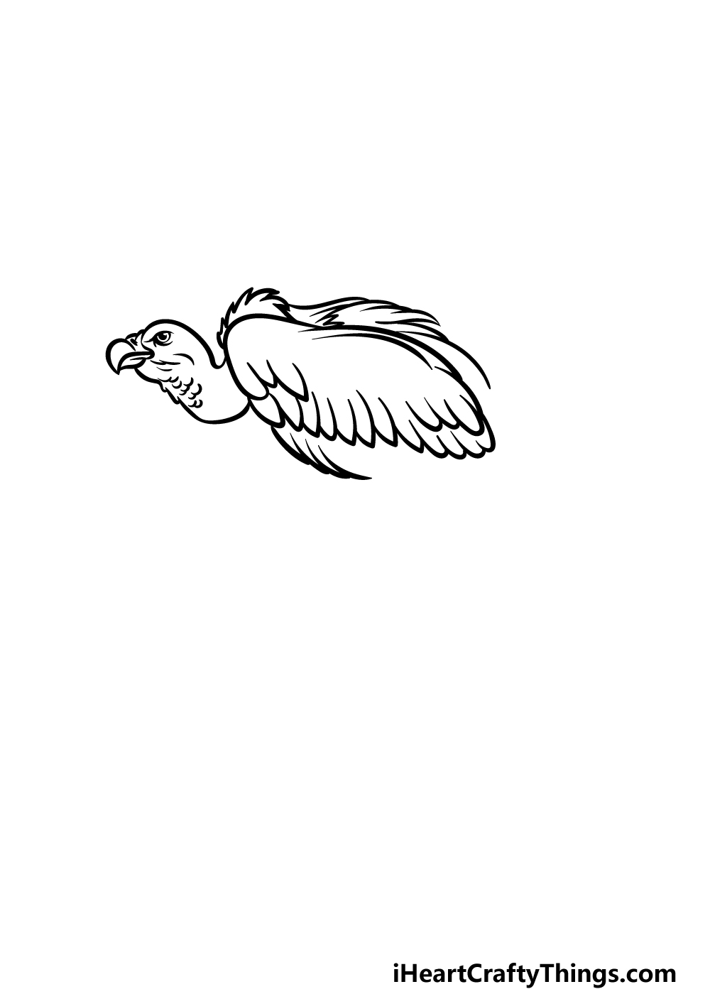 how to draw a Vulture step 2
