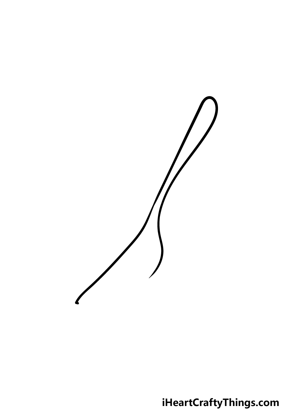 how to draw a fork step 2