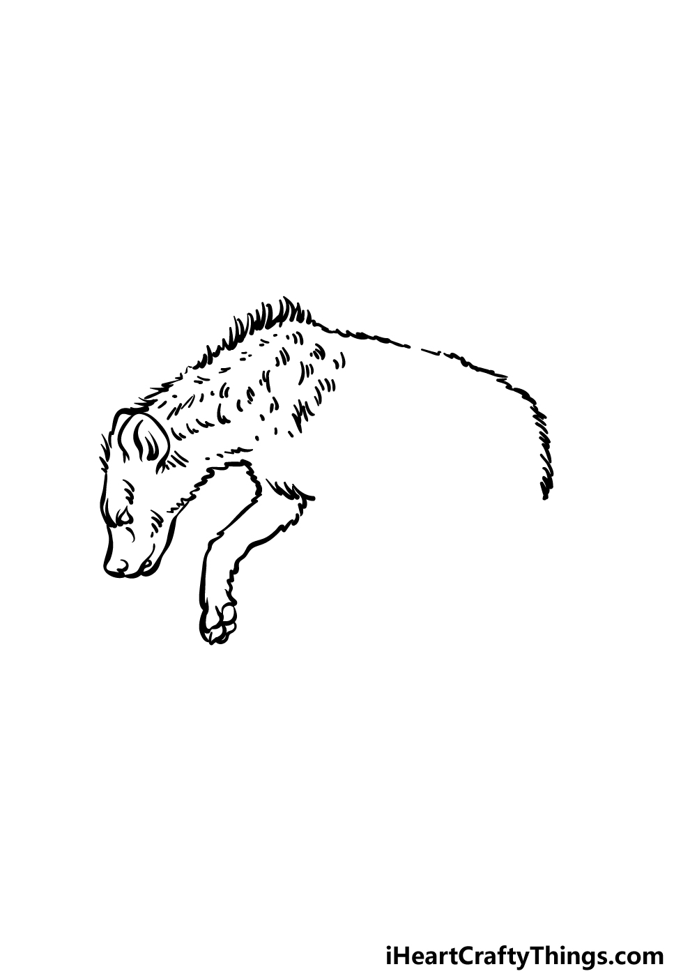 how to draw a hyena step 2
