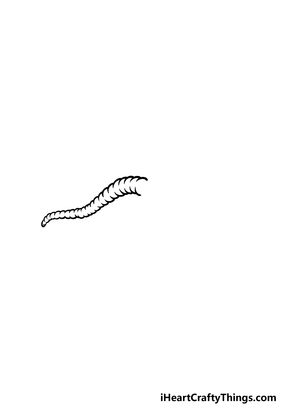 how to draw a worm step 2