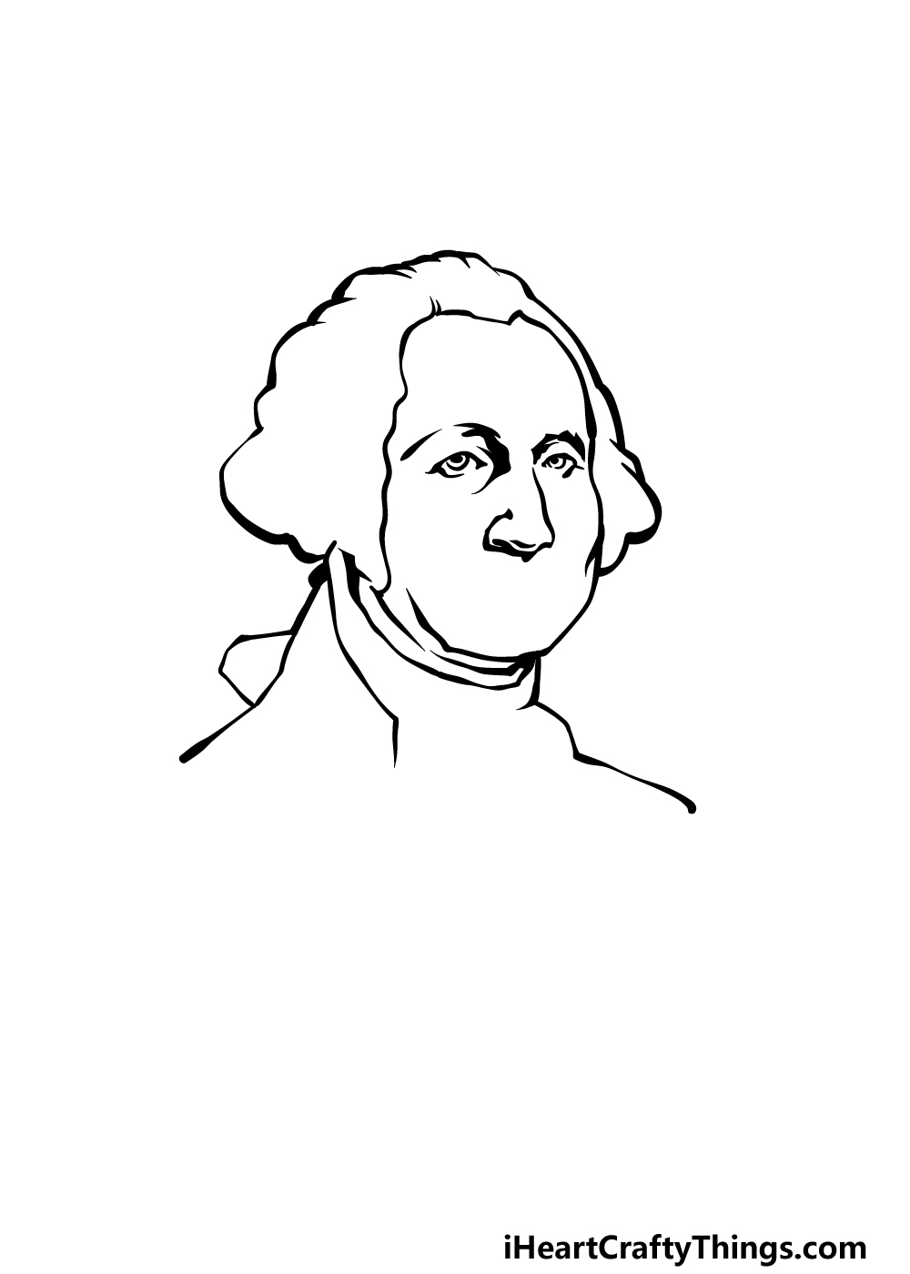 how to draw George Washington step 2