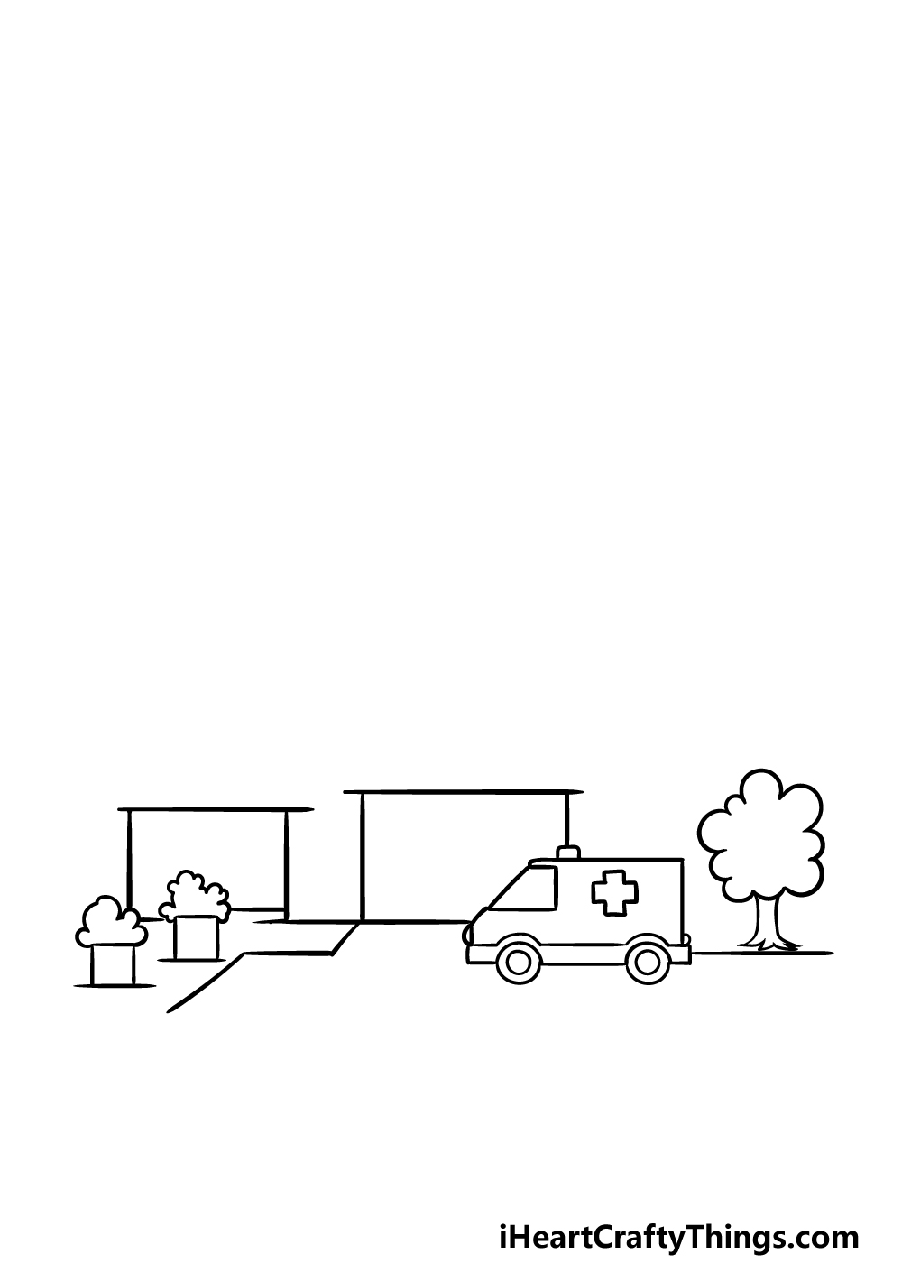 how to draw a hospital step 2