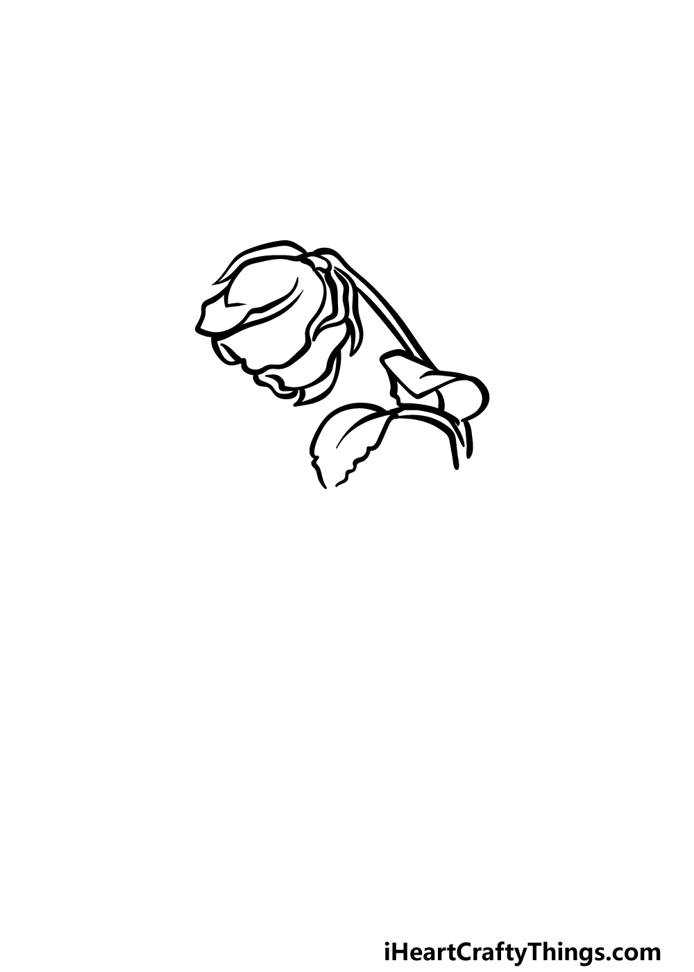 how to draw a dead rose step 2