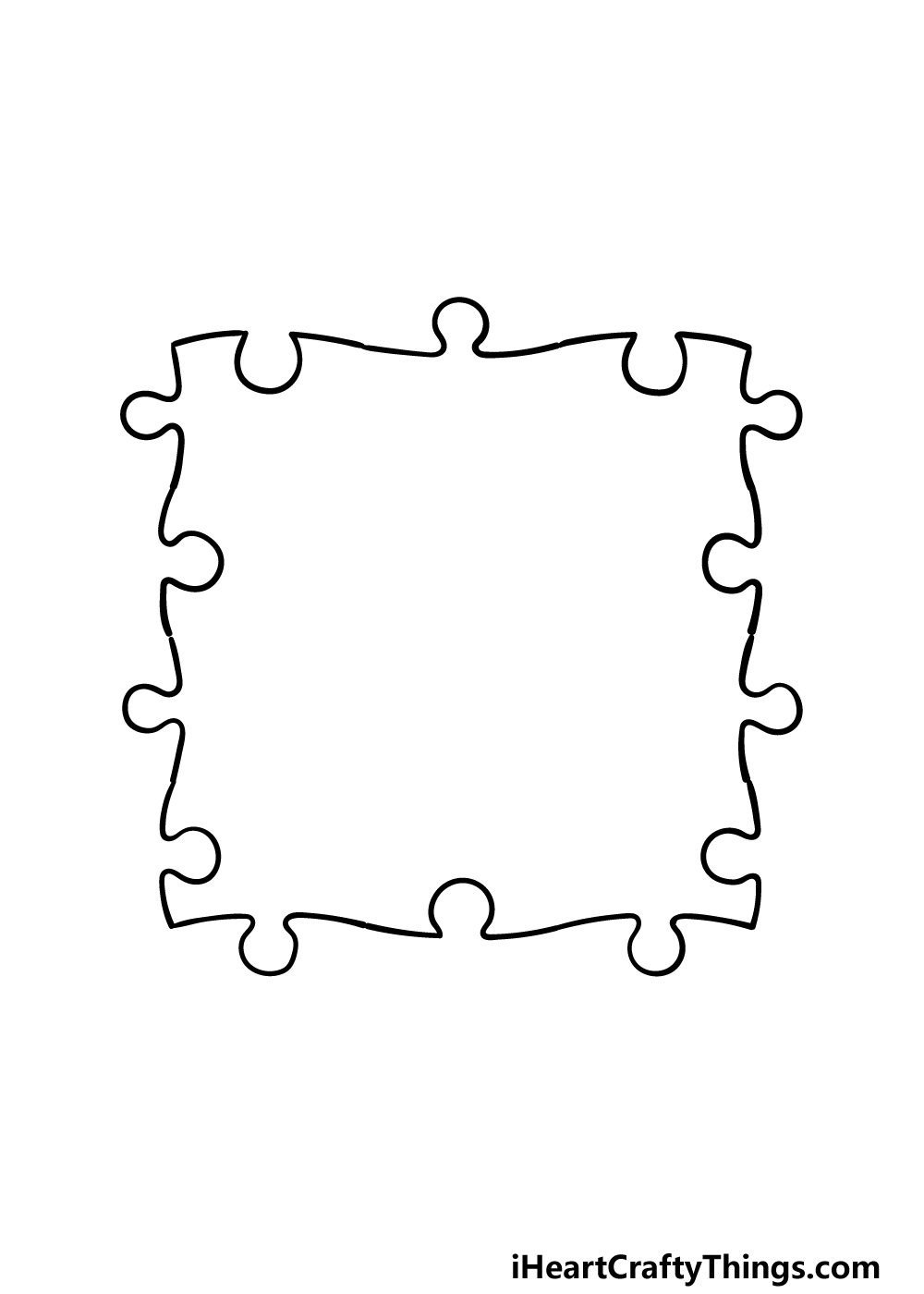 how to draw Puzzle Pieces step 2