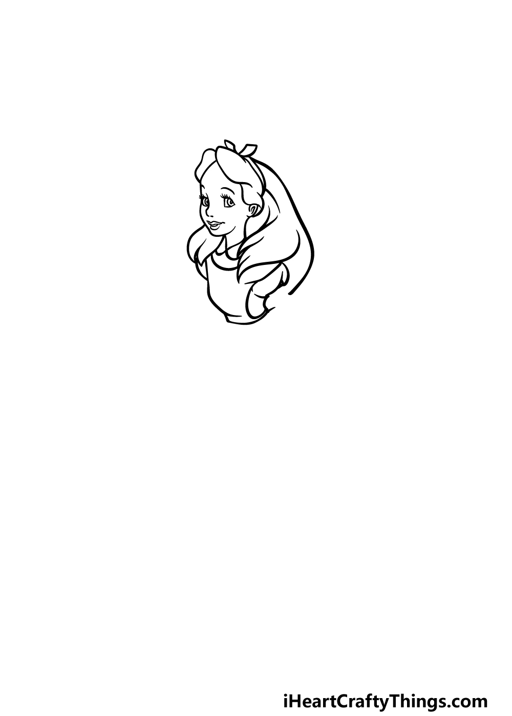 how to draw Alice in Wonderland step 2