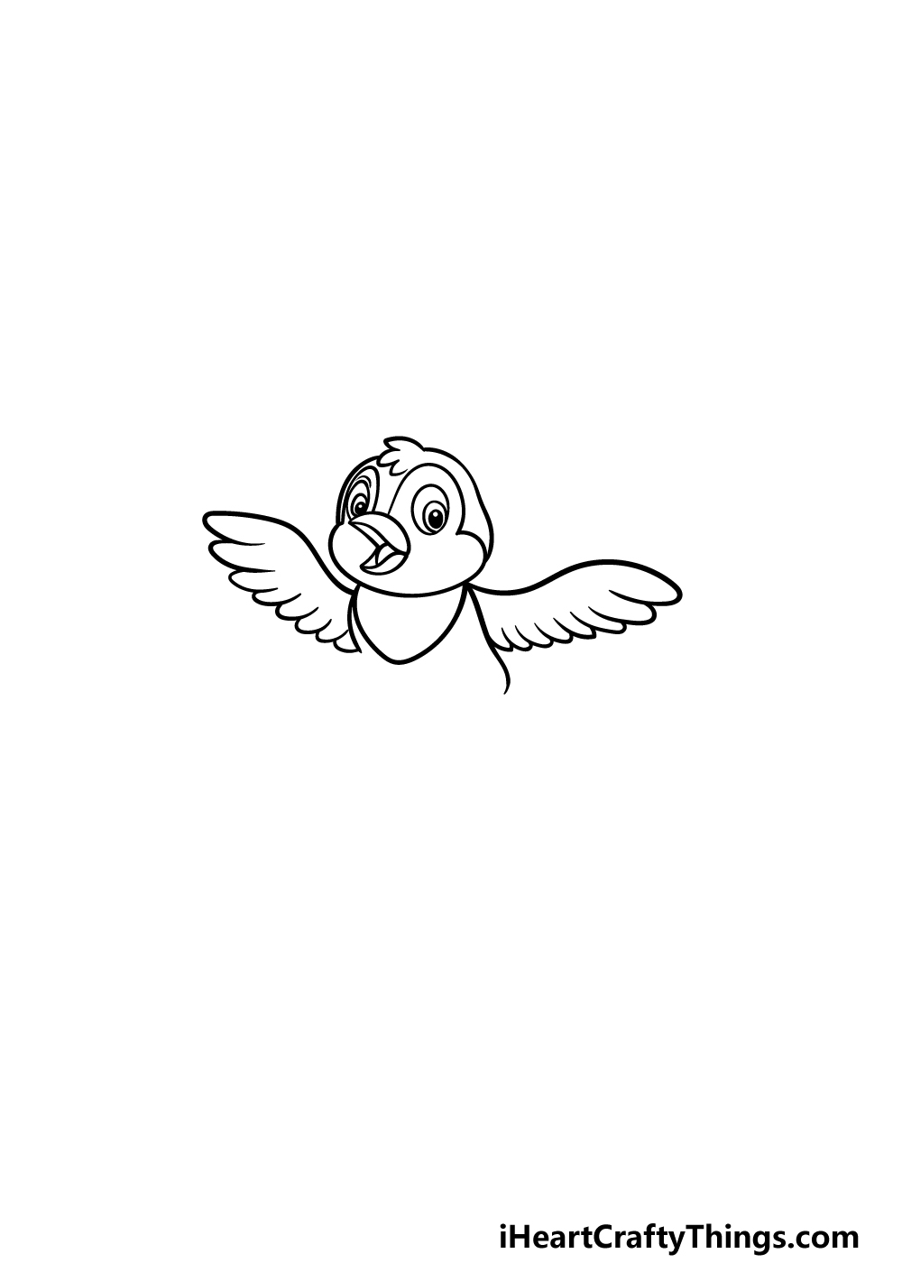 how to draw a cartoon bird step 2